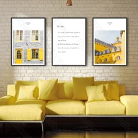 modern minimalist living room decoration painting triptych hanging painting restaurant wall painting building window painting