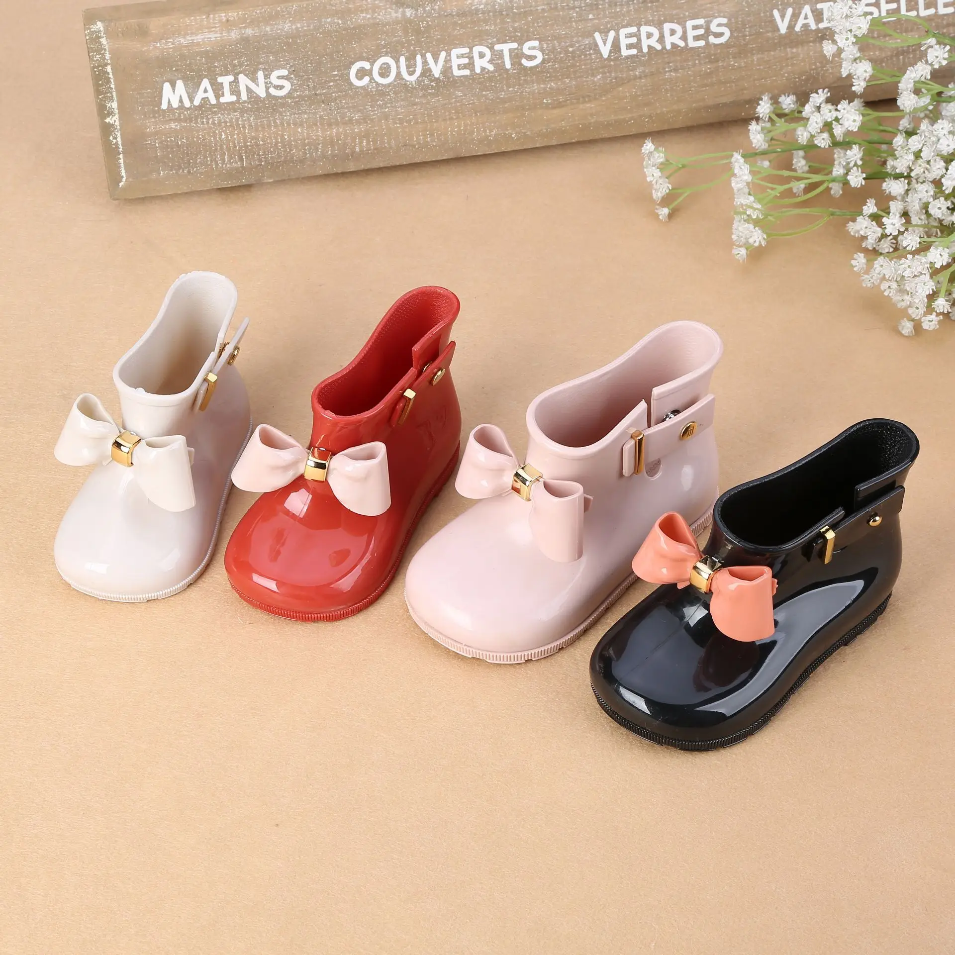 Mini Melissa 2020 милые сапоги от дождя с бантом для девочек желейные сандалии детская