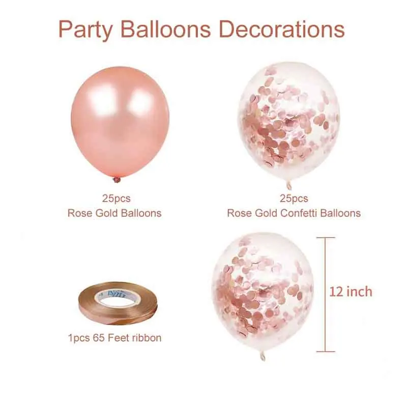 50 шт./лот мульти конфетти шары розовое золото гелиевые для мальчиков и девочек с