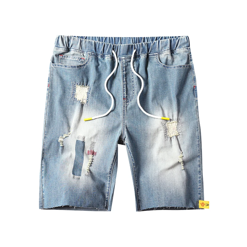 

7XL Summer New Men's Stretch Short Jeans Fashion Casual Elastic waist Denim Shorts Brand Clothes Straight shorts Oversized jeans