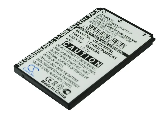 Аккумулятор для Alcatel CAB30P0000C1 One Touch 799A 800 800A 800mAh/2.96Wh|Аккумуляторы мобильных