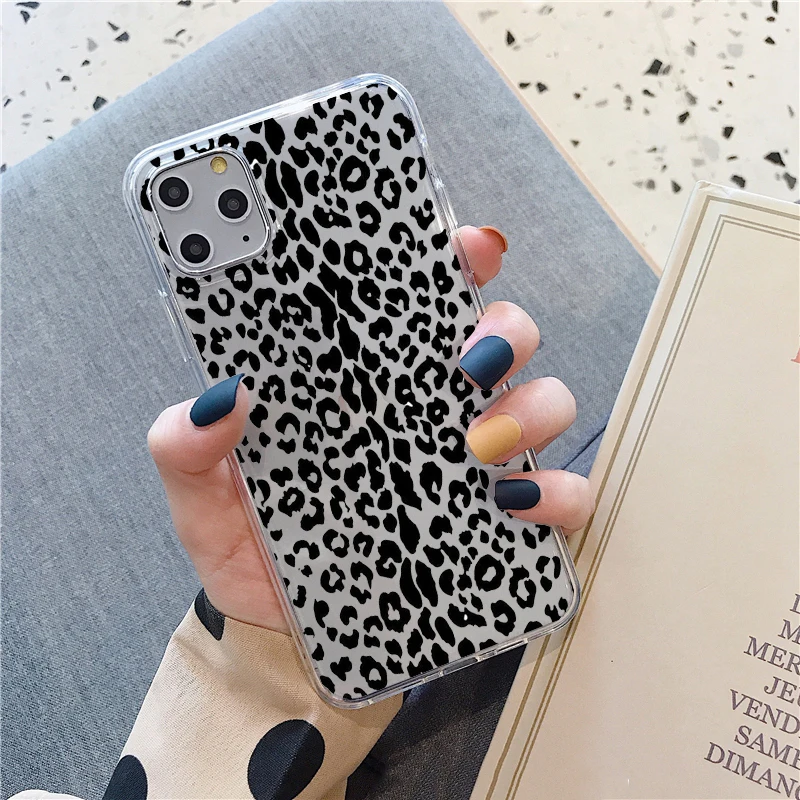 Мягкий чехол для iphone 11pro max 12pro 12mini 7 8 plus xr xs из ТПУ с леопардовым принтом и пантерой