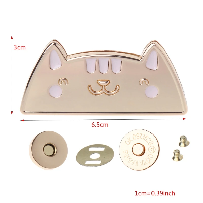 

Cute Cat Magnetic Clasp Fastener Snap Button Press Studs Purse Bag Closure DIY