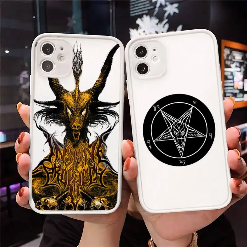 

satan Phone Case For iPhone 12 11 Mini Pro XR XS Max 7 8 Plus X Matte transparent White Cover
