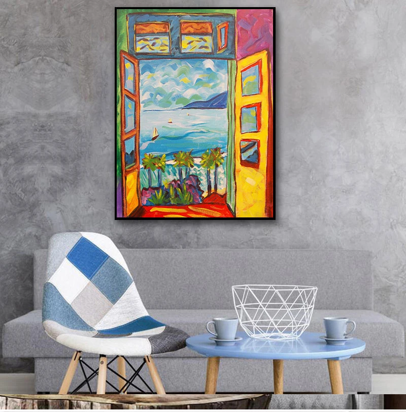 

Famous Painter Henri Matisse Landscape Oil Painting Sight Outside The Window Wall Art Canvas Wall Hanging Art Decorative No Fram