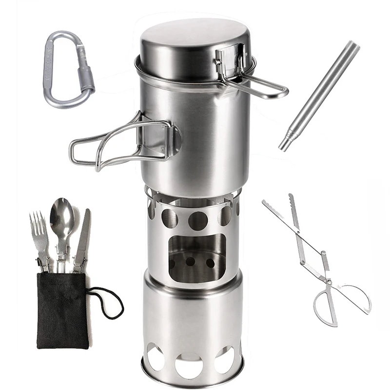 

Портативный Нержавеющая сталь Кемпинг дровах дровяная печь Походные горелки и плитки Пособия по кулинарии горелки Пеший Туризм Пикник пос...