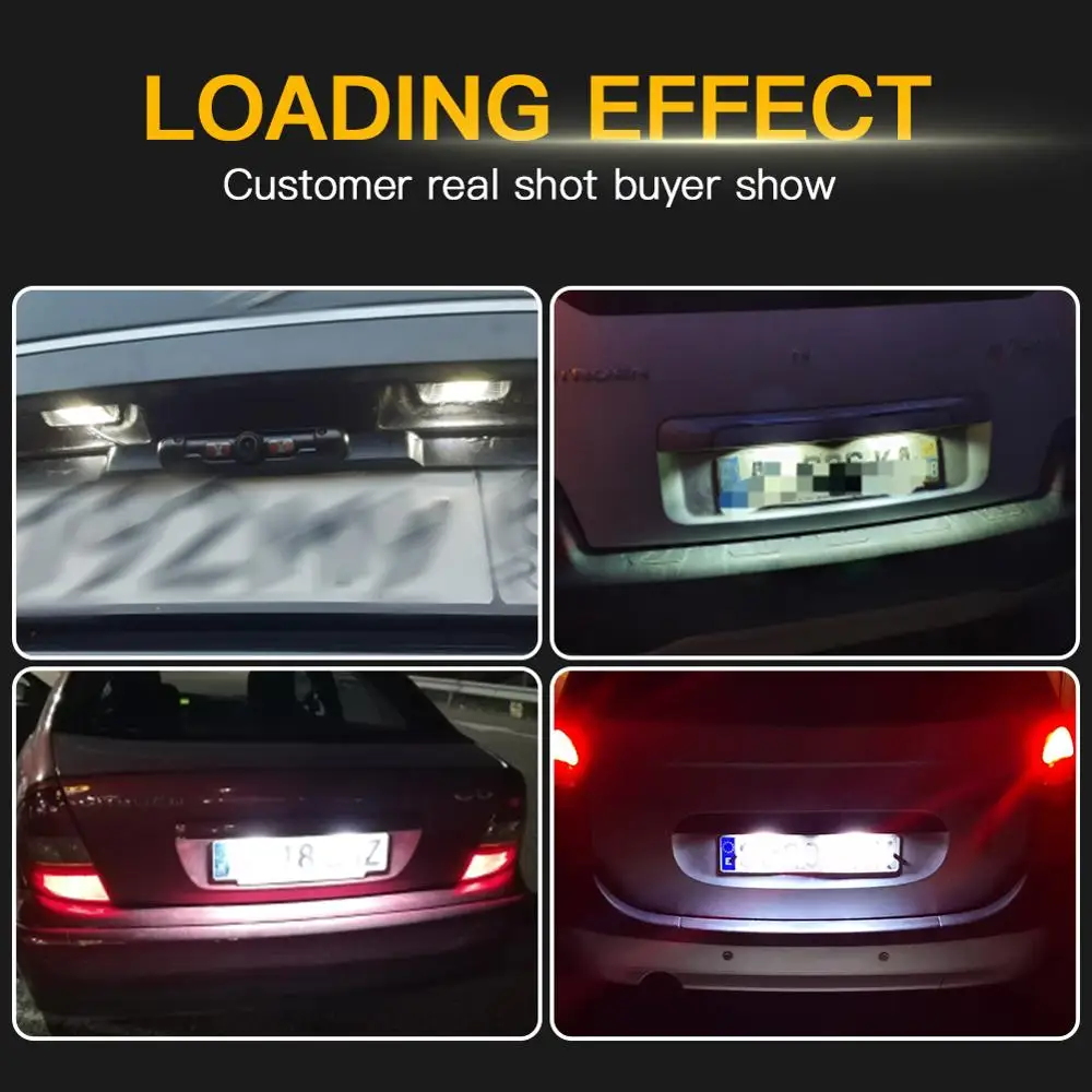

2Pcs 12V LED Number License Plate Light Lamp For Peugeot 206 207 306 307 406 407 For Citroen C3 C4 C5 Car License Plate Light