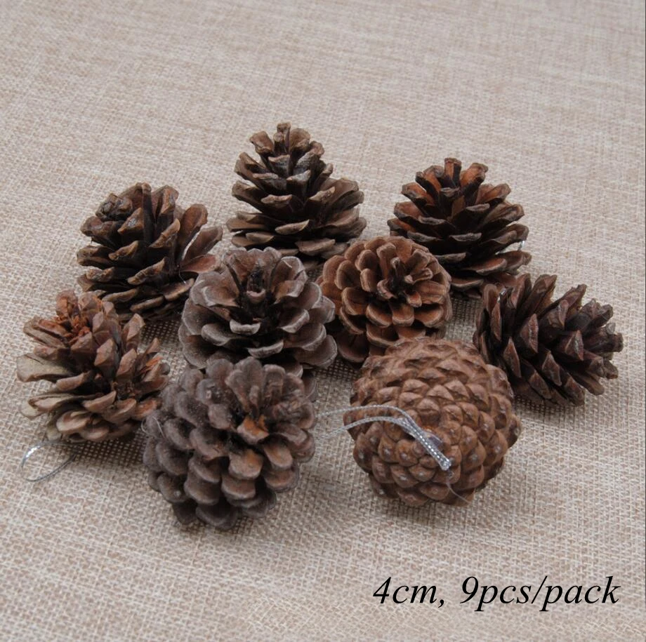 9pcs brown nut 1 упаковка, сделай сам, венок из искусственных цветов, искусственные растения, сосновые ветки для рождественской вечеринки, украшения для рождественской елки, Детские Подарочные принадлежности - Цвет: 9pcs brown nut