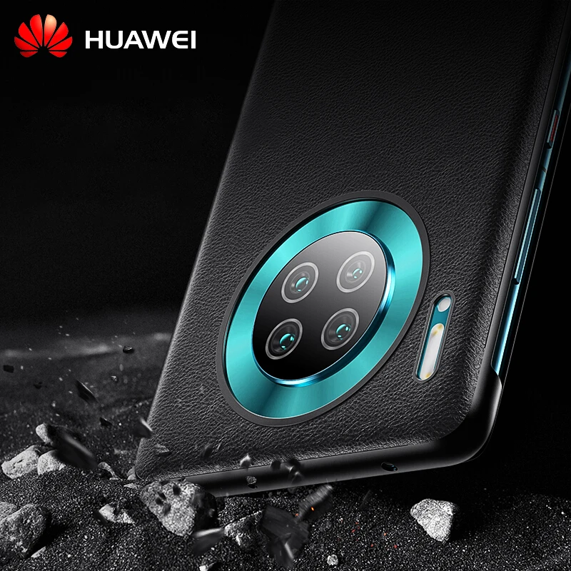 Оригинальный чехол для Huawei Mate 30 Pro силиконовый умный откидной кожаный 360