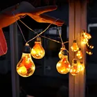 Светодиодная гирлянда с лампочками в виде кленовых листьев, 4 м, 10 шариков, 2021