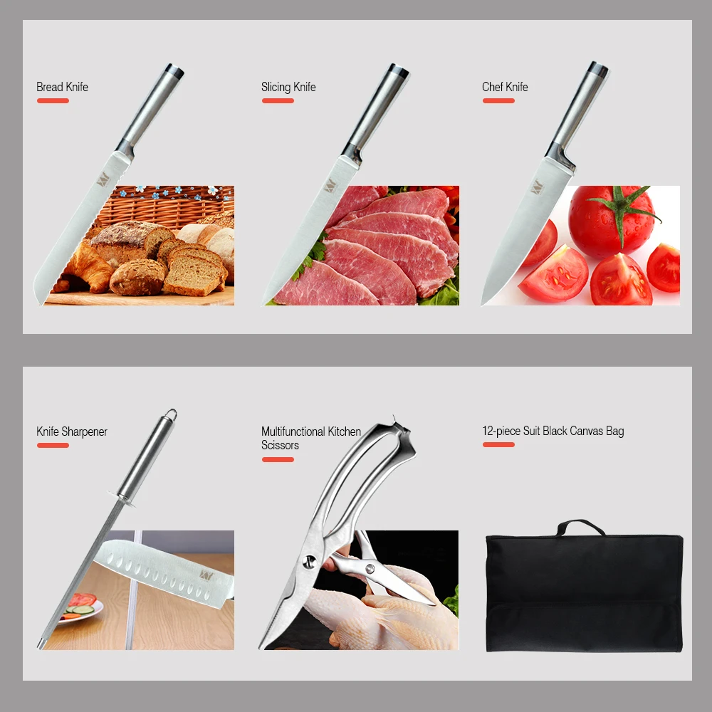 Набор ножей XYj из 13 предметов кухонные ножи нержавеющей стали и ножницы для