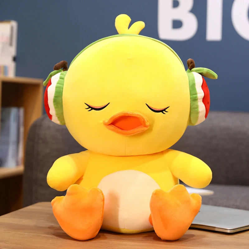 35 см маленькая Желтая утка плюшевые детские игрушки куклы мягкие милые наушники
