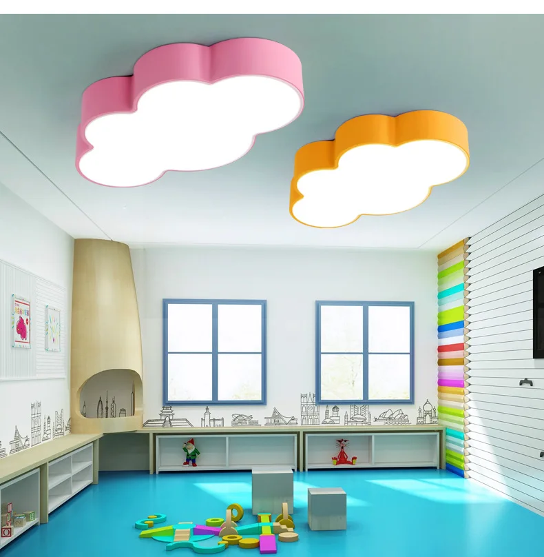 Светодиодный облако потолочный светильник s Железный Абажур детские дети