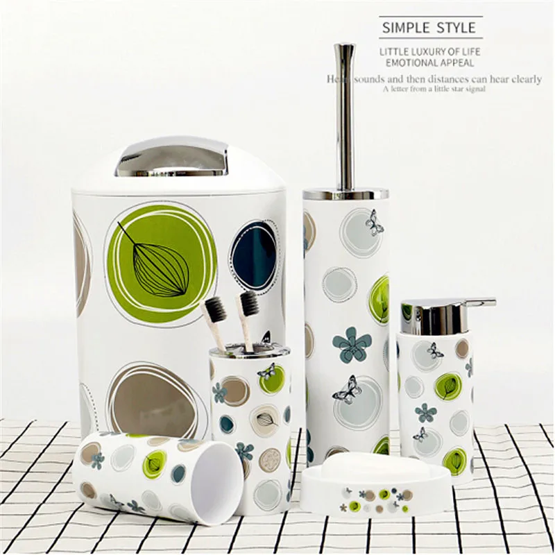 Набор для ванной комнаты с фламинго 6 шт. аксессуары туалета пылесборник стакан