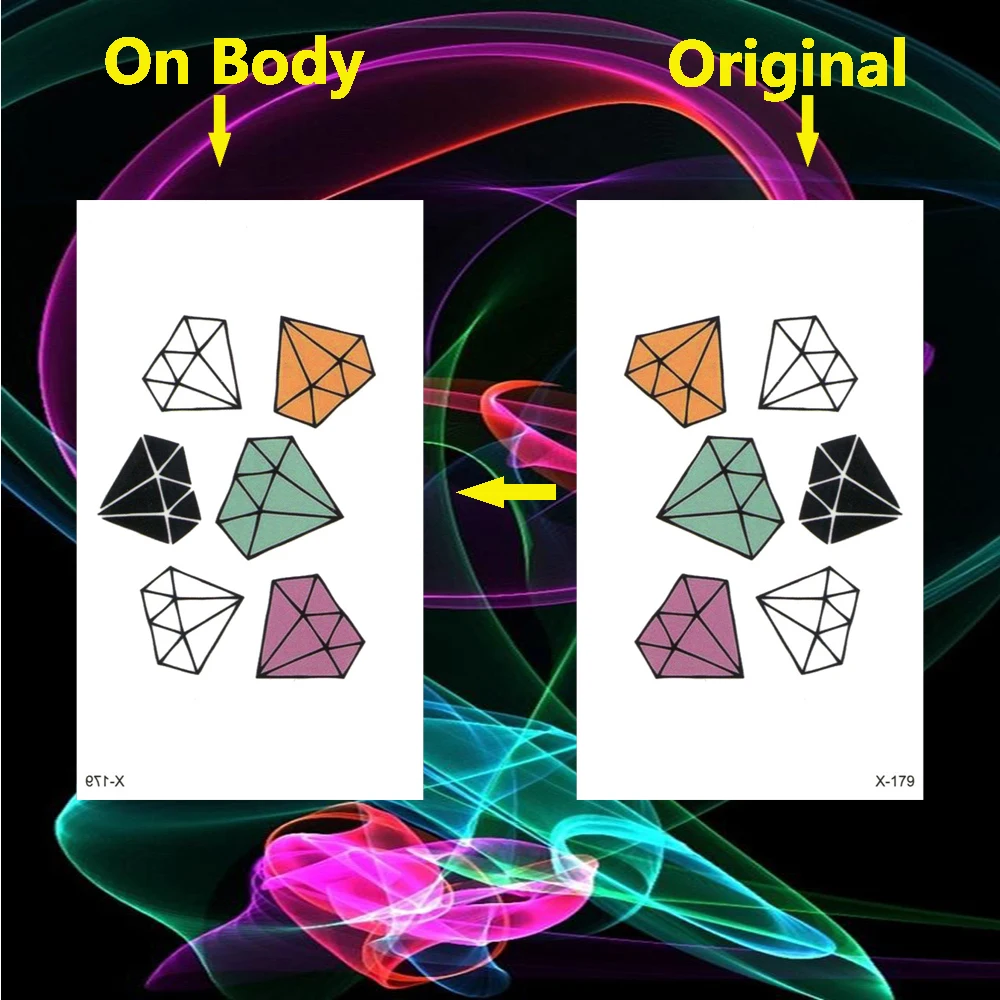 Красочные алмазные водонепроницаемые татуировки Временные боди-арт руки на