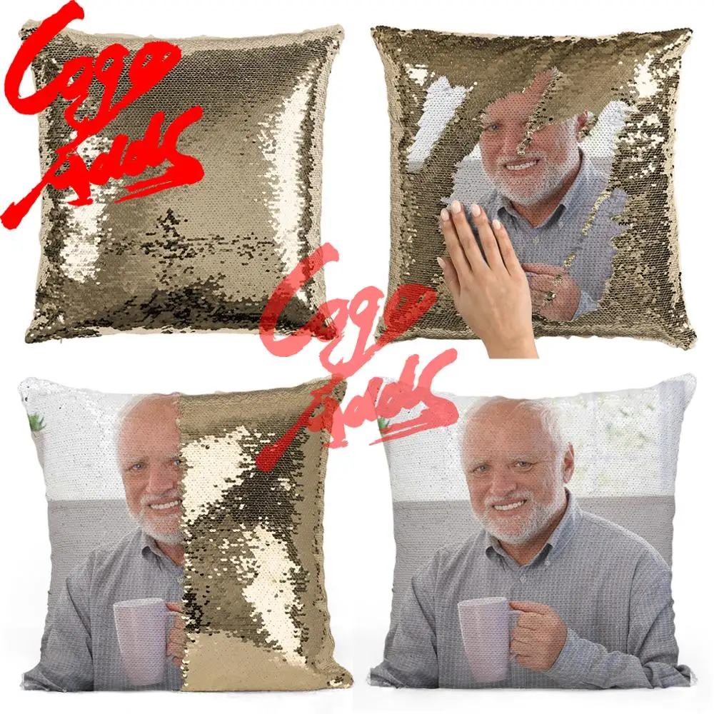 Гарольд и чашка чайного мема блестящая Подушка наволочка двухцветная подарок