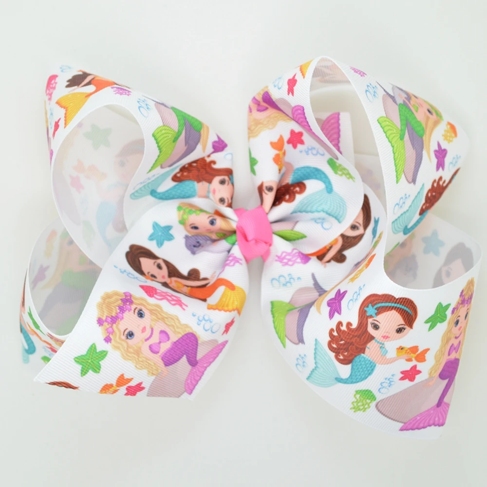 1 шт. 8 дюймов радужные градиентные милые бантики с единорогом заколки для волос