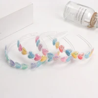 1pc baby bow hairbands transparent sequin hair hoops with teeth girls glitter headbands lovely korean hair accessories boutique