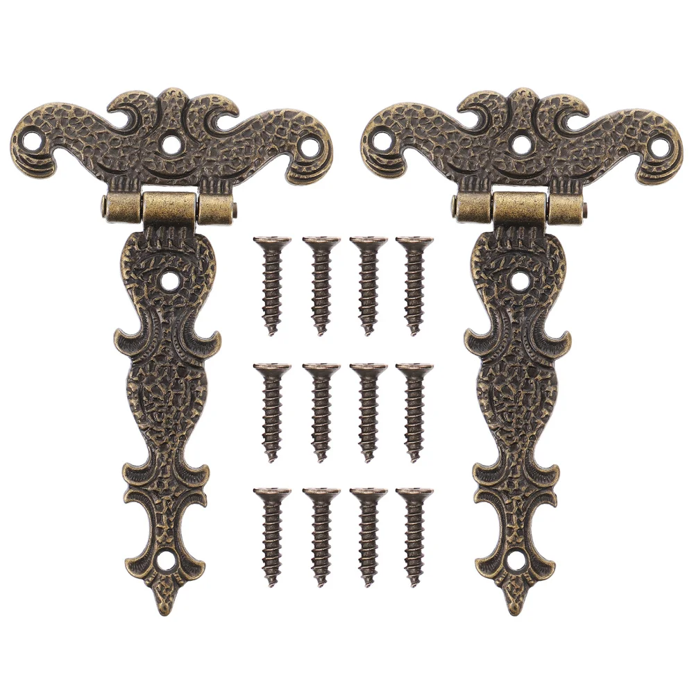

2pcs Retro Alloy Door Connector Accessories Durable Furniture Home Holes Stainless Steel Hinges Window Cabinet Jewelry Box