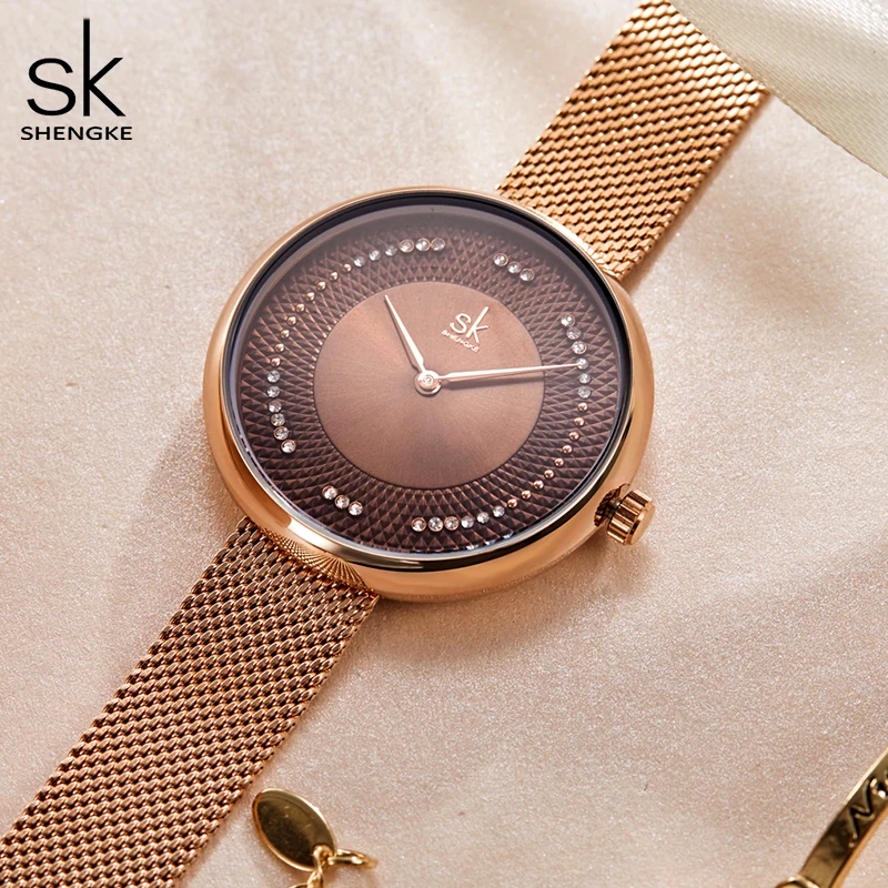 

Кварцевые женские часы, сетчатые часы из нержавеющей стали, повседневные деловые дамские подарки в коробке, изысканные водонепроницаемые з...