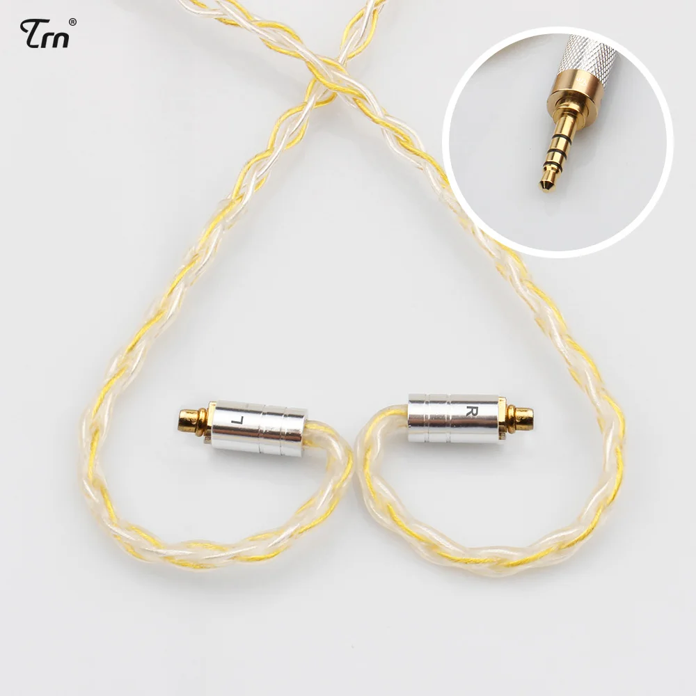 TRN 8 Core посеребренный кабель HIFI наушники MMCX/2Pin разъем использовать для TRN V10/V20/V60 TFZ HQ8 HQ6 HQ5 V90 TRN T3 T4 - Цвет: 2.5MM    MMCX