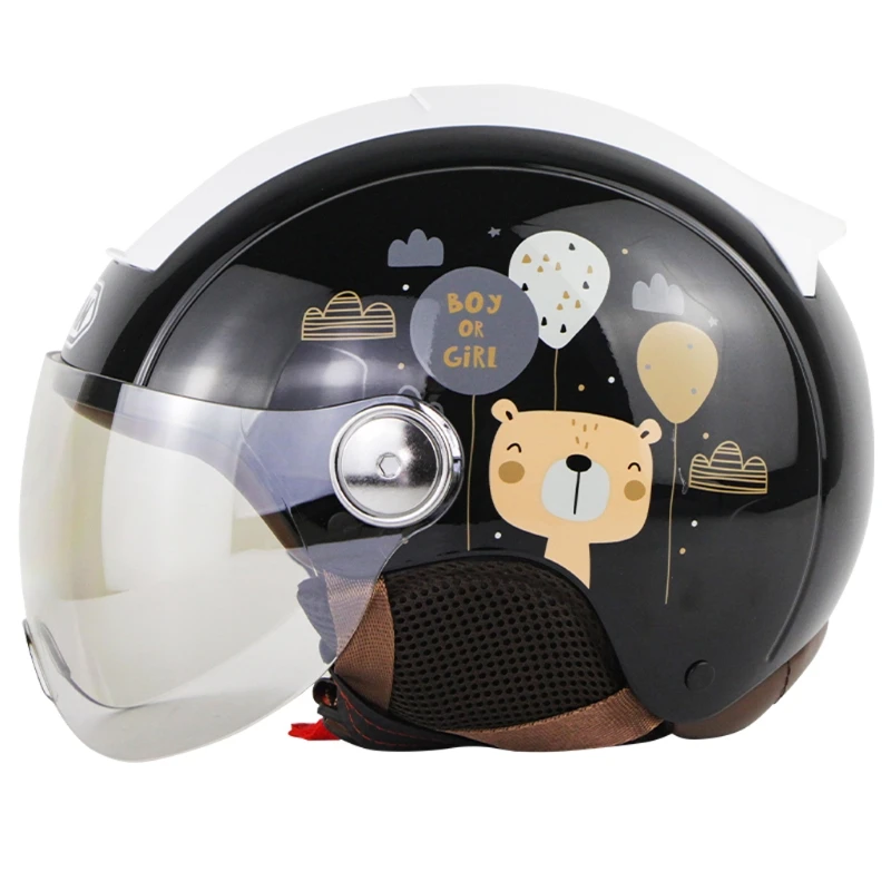 

Electric Motorcycle Helmets Half Face ABS Helmet With Lens Scooter Motor Crash Helmet for Women/Men F19A