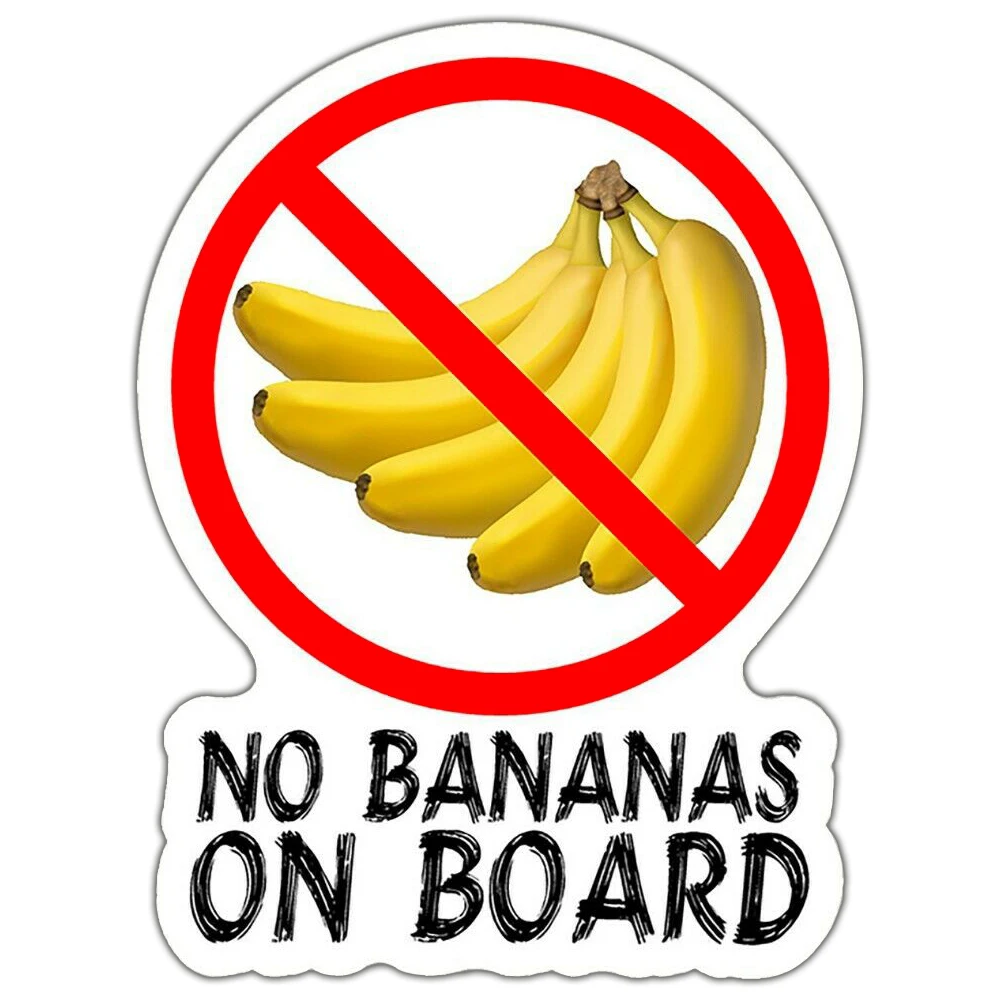 

No Banana on Board Sticker Fish Fishing Boat Car Window Bumper Silly Vinyl Decal