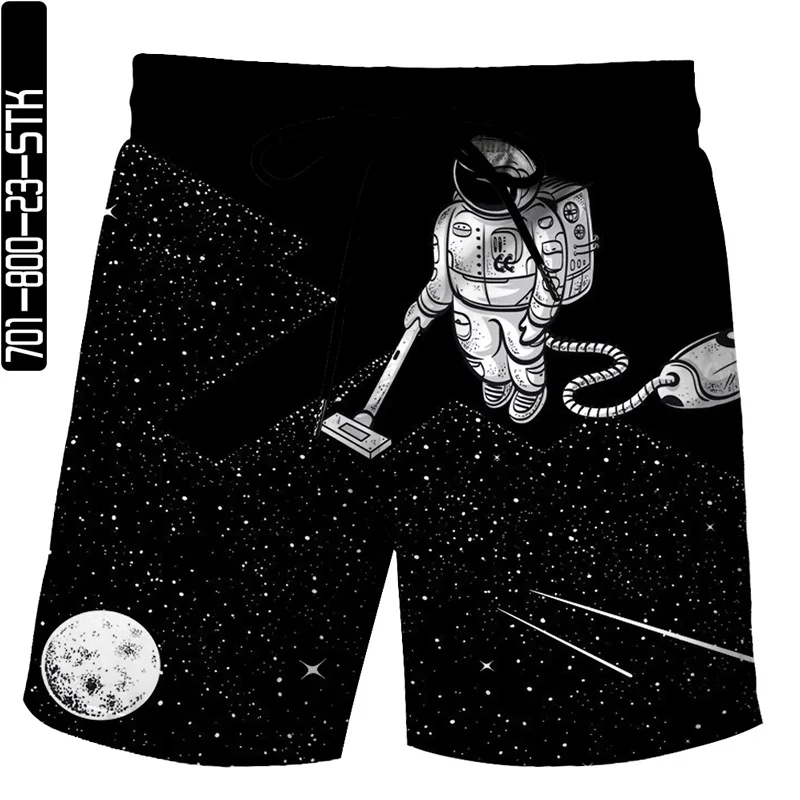 

Lunar Explorer Element Pattern Harajuku New Summer 3d Ink Digital Printing Men's Beach Pants Fitness Quick-drying Swim Trunks