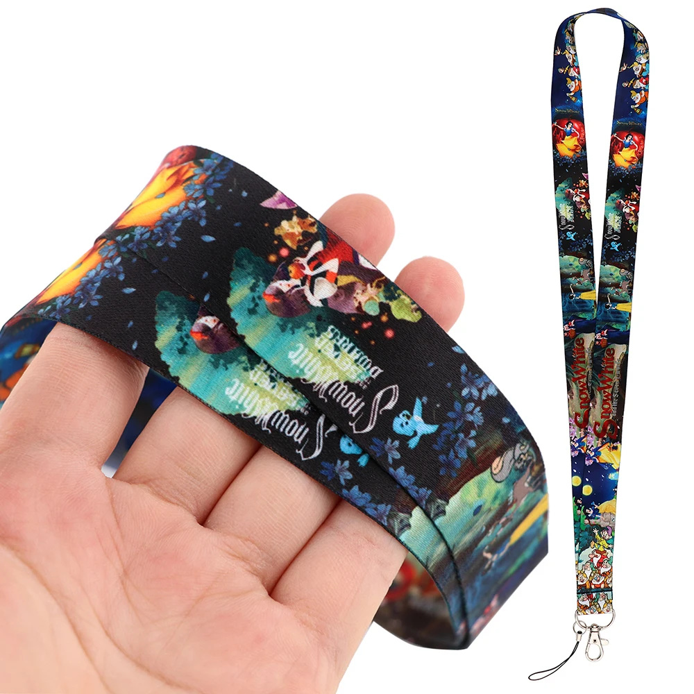 Шнурок YQ266 для девочек с изображением Белоснежки и семи карликов ремешок на шею