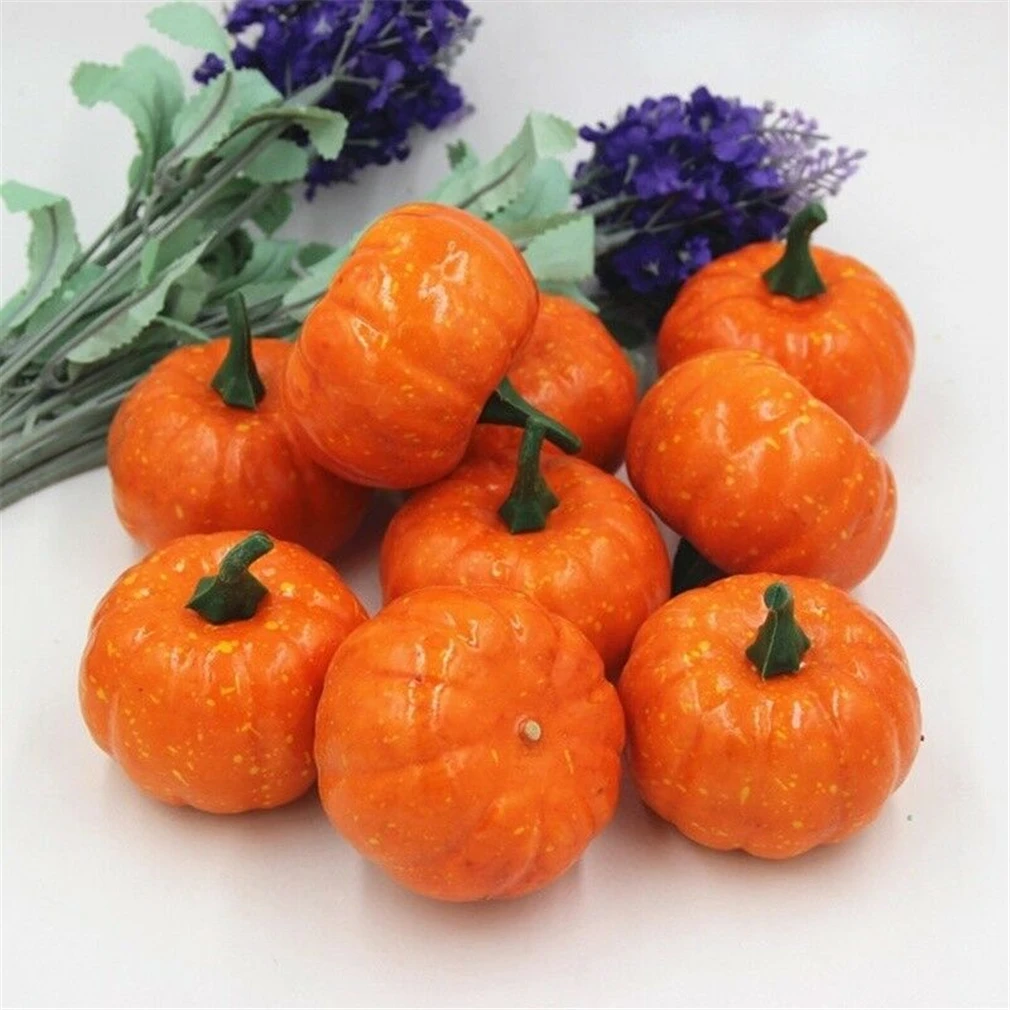 

8.5cm Mini Artificial Pumpkin Fake Simulation Vegetabl Happy Halloween Decoration For Home Halloween Props DIY Crafts