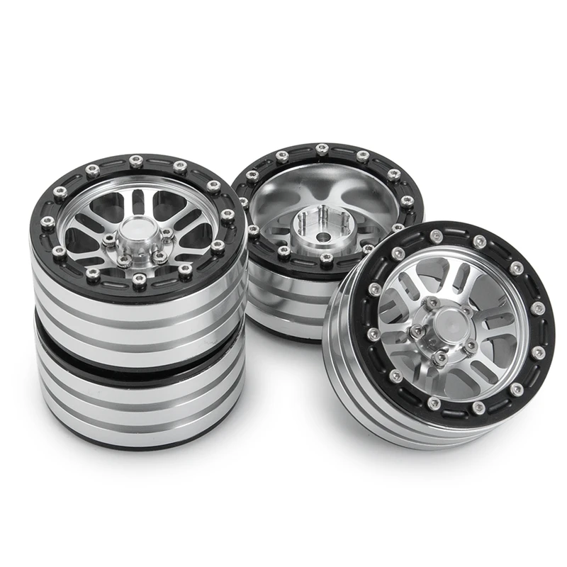 

4Pcs Metal 1.9 Beadlock Wheels Rims for 1/10 RC Crawler Car Axial SCX10 SCX10 II 90046 AXI03007 Traxxas TRX4 D90