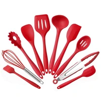 10pcs silicone cooking utensils set non stick kitchenware cooking tools spoon spatula ladle egg beaters tools