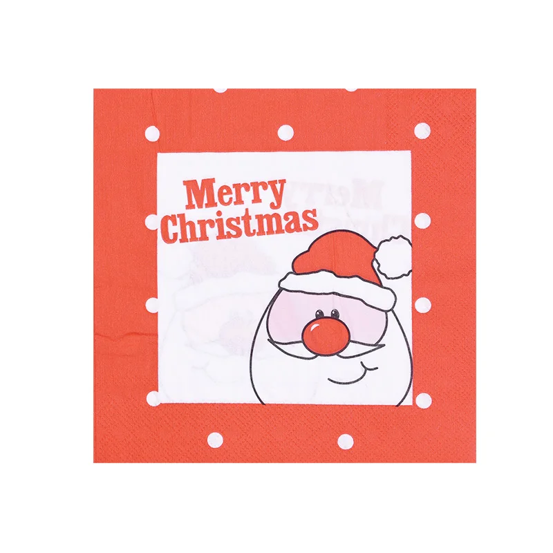 20pcs towels P08 НОВАЯ РОЖДЕСТВЕНСКАЯ скатерть с принтом, бумажные полотенца, креативная ПВХ скатерть, новогодняя Рождественская настольная одноразовая посуда, принадлежности - Цвет: 20pcs towels P08