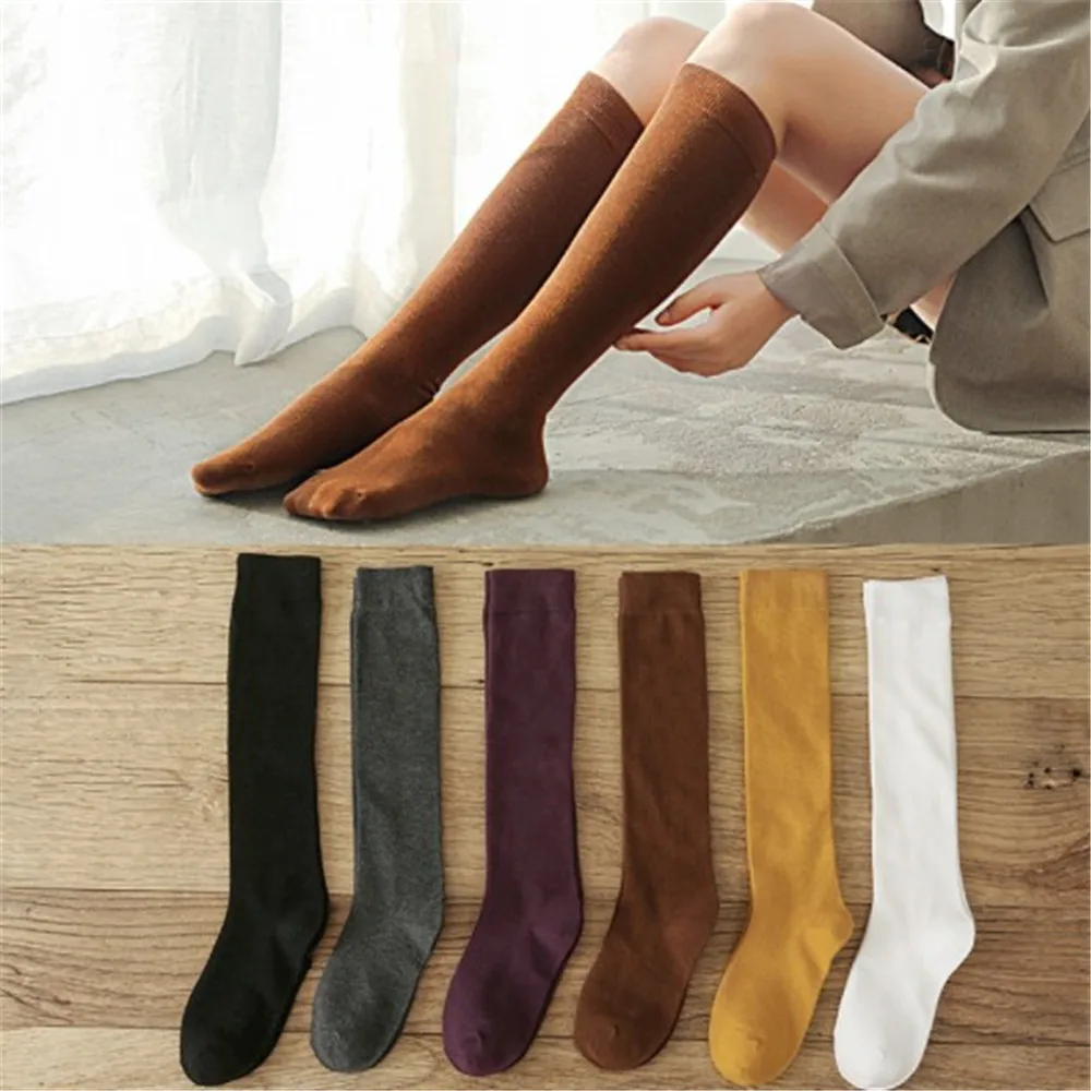 1 пара женщин белые спортивные носки из хлопка на осень и зиму модные длинные