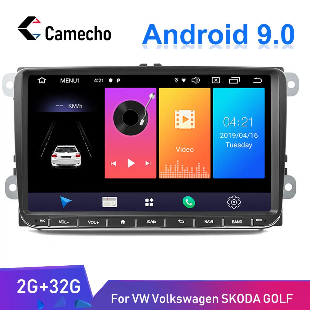 Camecho 9 &quotAndroid 2din автомобильный радиоприемник GPS карта для Фольксваген SKODA Гольф 5 6