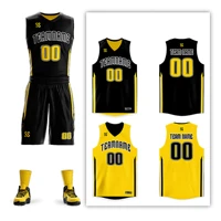 reversible high quality custom basketball jerseys sleeveless sports kits breathable team training uniform sets tracksuit size