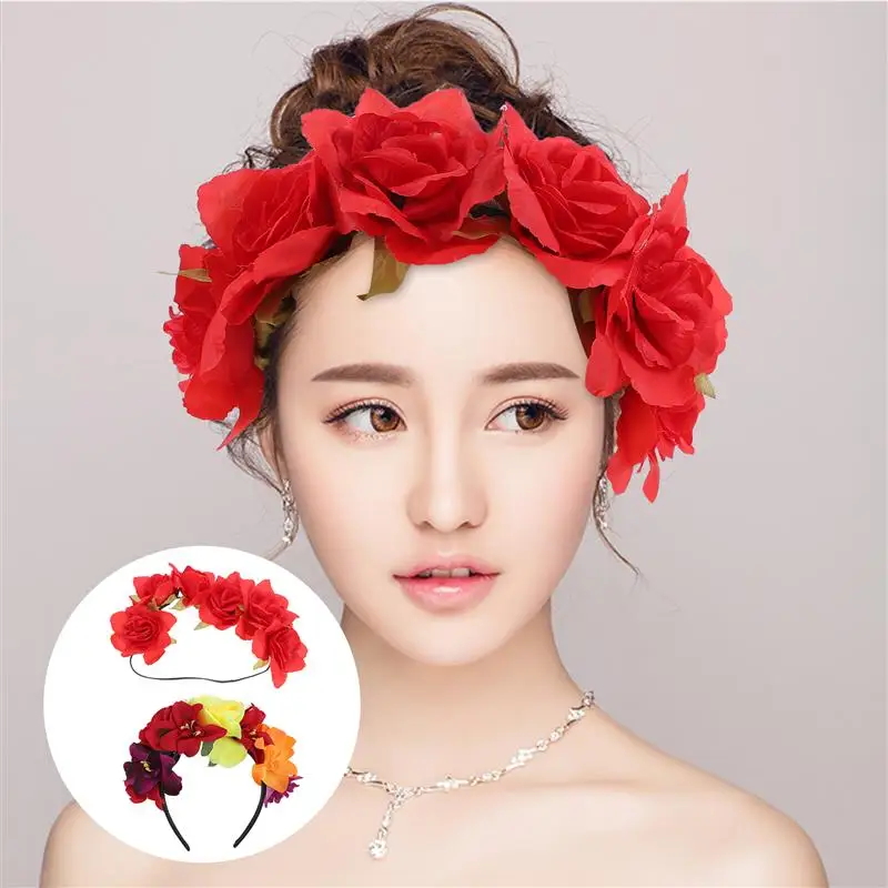 

2pcs Simulation Flower Headbands Exquisite Floral Hairband Girls Headdress