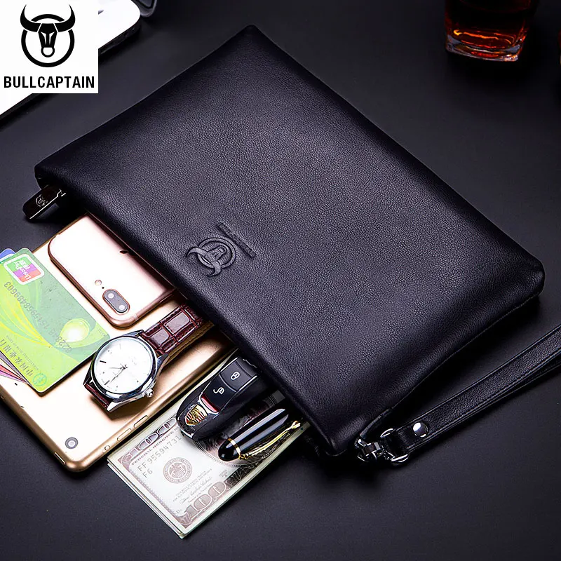 BULLCAPTAIN брендовый мужской кошелек клатч кожаные мужские сумки из натуральной кожи
