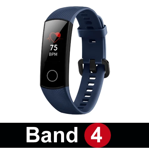 Band 4 Blue Huawei Honor Band 4 Band 5 Смарт-часы 50 м Водонепроницаемый фитнес-трекер AMOLED сенсорный экран для сердечного ритма монитор сообщение шоу - Цвет: Band 4 Blue