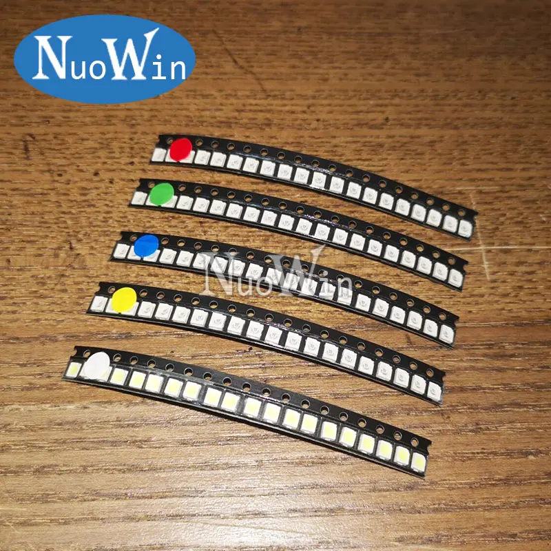 100pcs 0402 0603 0805 1206 1210 3528 5050 5730 SMD LED Red Yellow Green White Blue Orange Light Emitting Diode Clear Set | Электронные