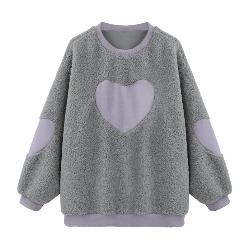 Женский свитер из овечьей шерсти фиолетовый Свободный пуловер средней длины с