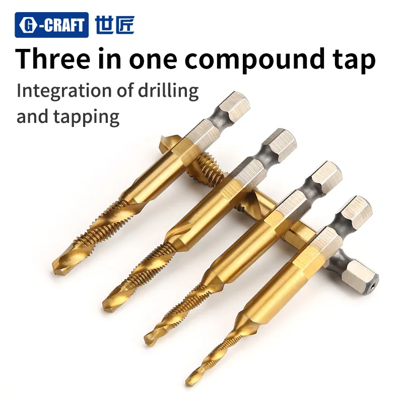 

Integrated Machine Tap Titanium Plated High Speed Steel Drill Bit M3 M4 M5 M6 M8