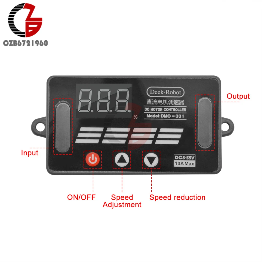 10A DC 8 V-55 V Цифровой PWM DC регулятор скорости двигателя Регулятор вентилятор с регулируемой скоростью светодиодный переключатель скорости света с функцией памяти
