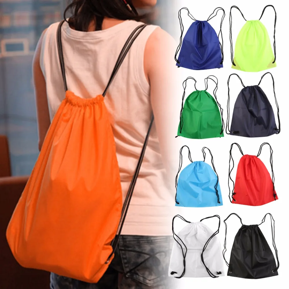 

Waterproof Strong Nylon Cord Carry Handles Premium School Drawstring Duffle Softback Bag Sport Gym Swim Dance Shoe Backpack