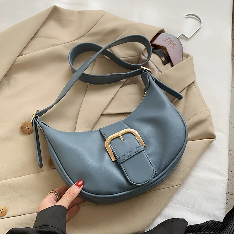 

Маленькие сумки через плечо из искусственной кожи с пряжкой для ремня для женщин 2021 трендовые брендовые дизайнерские сумки женская сумка ч...