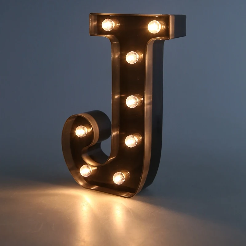 

Newly Design Led Letters Numbers Lights Black Decorative Marquee Lamps for Events Wedding Party Birthday Home Bar