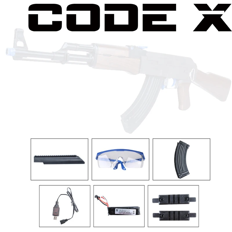 Код X гелиевый бластер RX AKM 47 игрушечный пистолет металлический журнал для