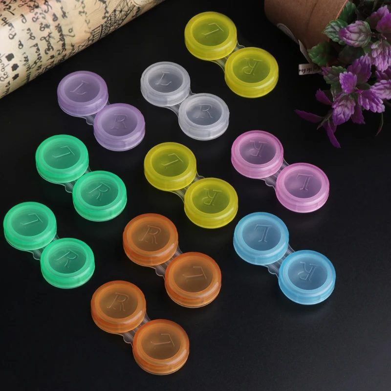 

10Pcs contact lens L+R cases Storage Holder Soaking Container Travel Accessaries 37JB