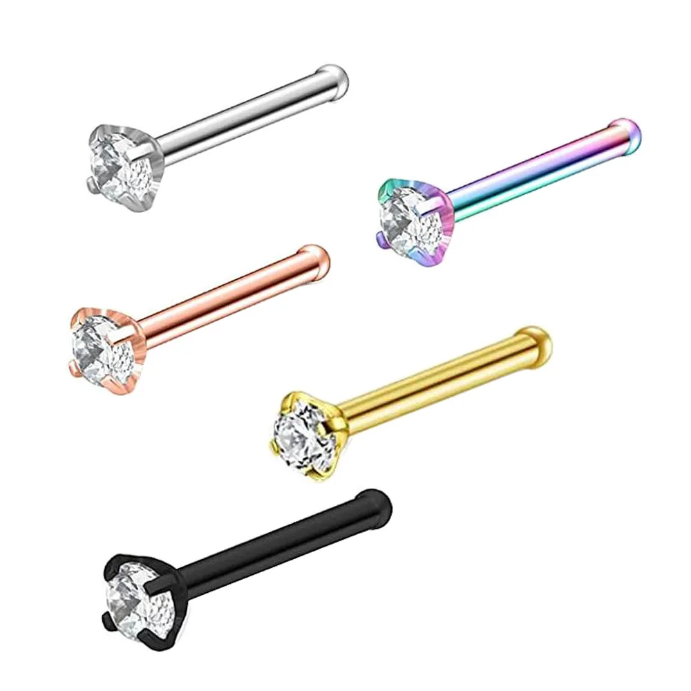 

Crystal Stainless Steel Nose Studs Rings Nose Piercing Studs For Female Body Piercing Jewelry For Women Fake Indian Style