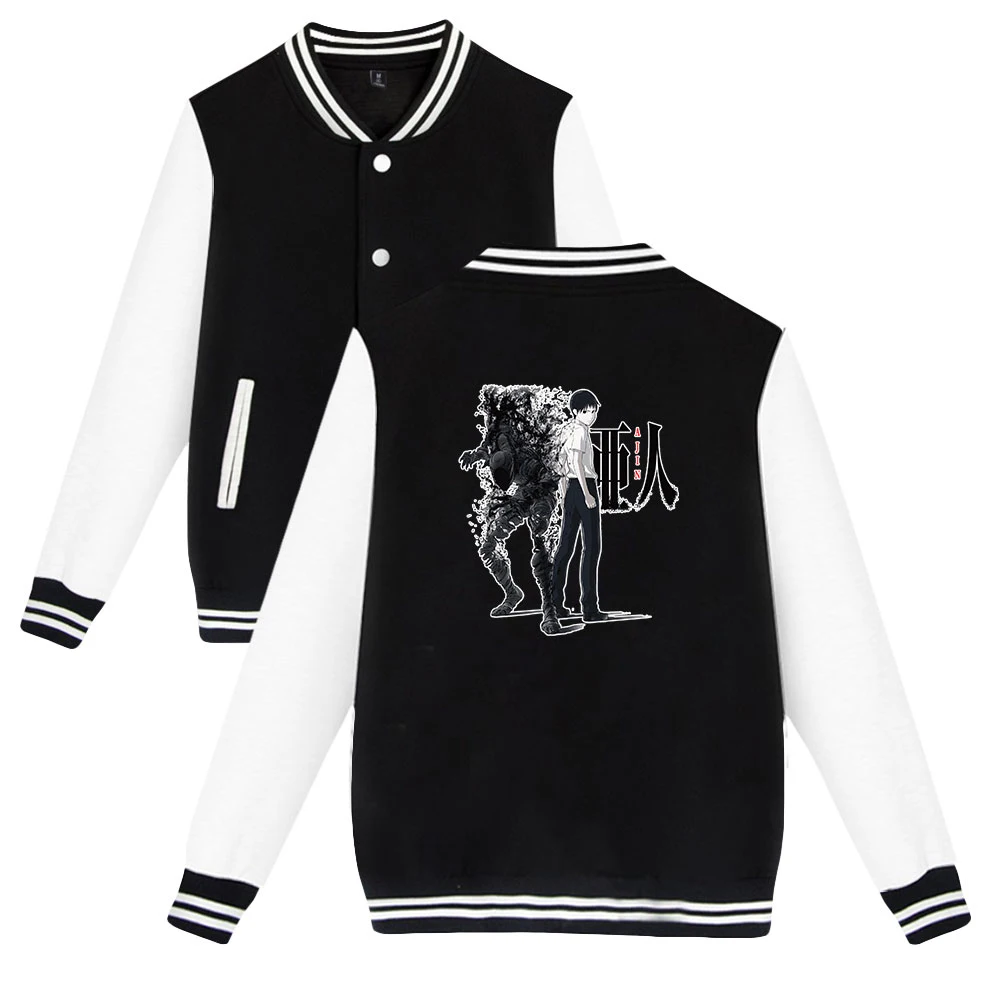 

Японская аниме Ajin Деми-человеческая бейсбольная Толстовка с 2D принтом Повседневная куртка мужская женская одежда